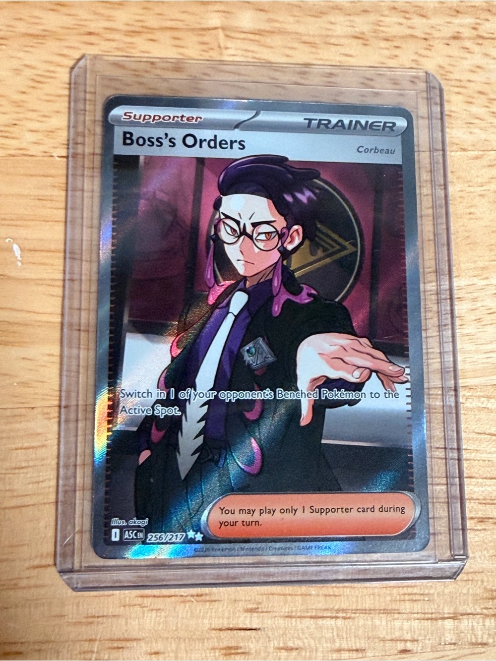 Boss's Orders Full Art Trainer Pokémon Card - Purple & Black